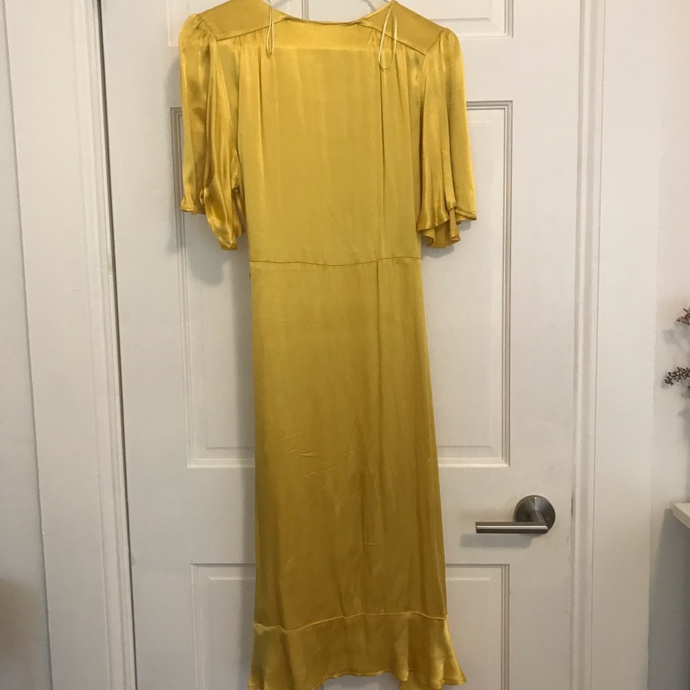 Yellow Ruffle Wrap Dress - Picture 6 of 6